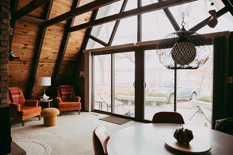 Retro A-Frame Cottage on Fine Lake, Michigan