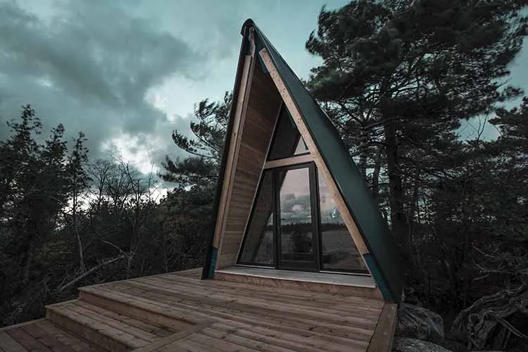 A-Frame House in the woods