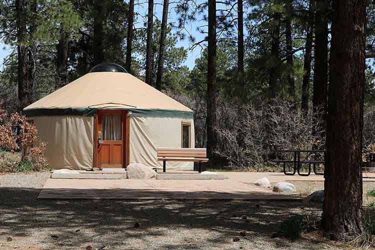A yurt at Mancos State Park in Montezuma County, Colorado.