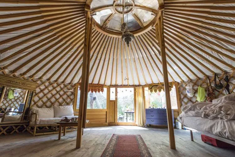 Yurt ceiling and living room background